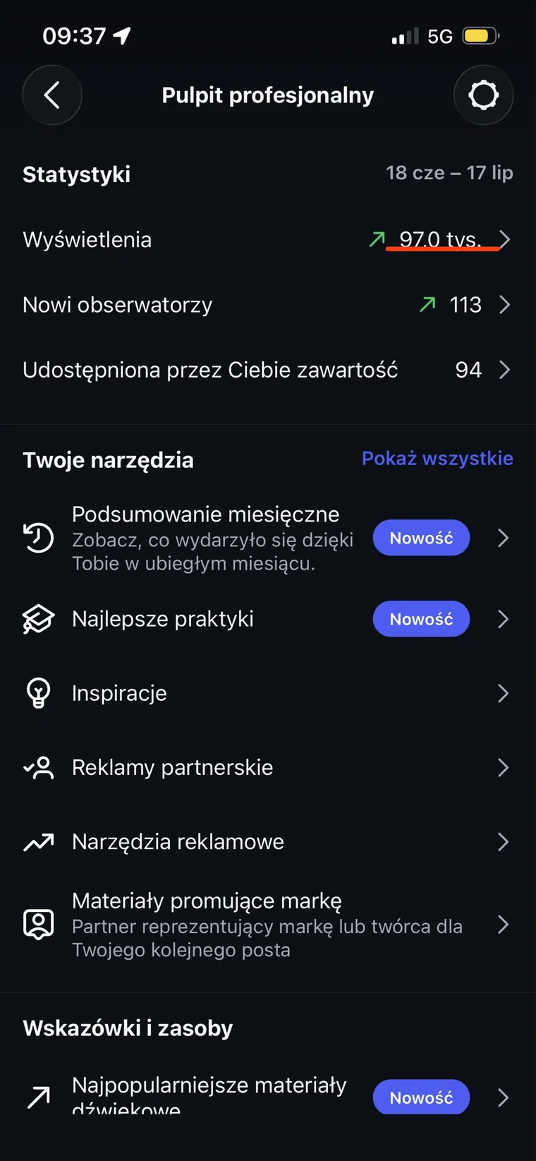 Kacper — pulpit profesjonalny Instagrama: 97,0 tys. wyświetleń i 113 nowych obserwatorów w 28 dni
